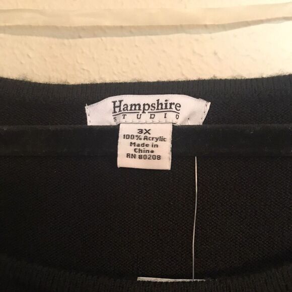 NWT Hampshire Studio Women's Black Sweater Flare Bell Sleeves Size‎ 3X - Picture 4 of 9